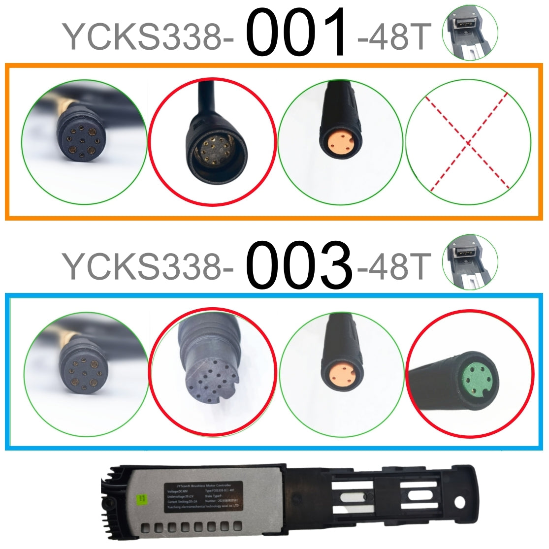 YCKS338-001-48T / YCKS338-003-48T Controller Speical for CMACEWHEEL Electric Bike M26