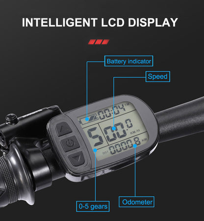 F1 27.5 Inch Electric Mountain Bike, 500W Motor 48V 10Ah/15Ah Large Capacity Built-in Battery, Oil Spring Suspension Fork, Hydraulic Disc Brake